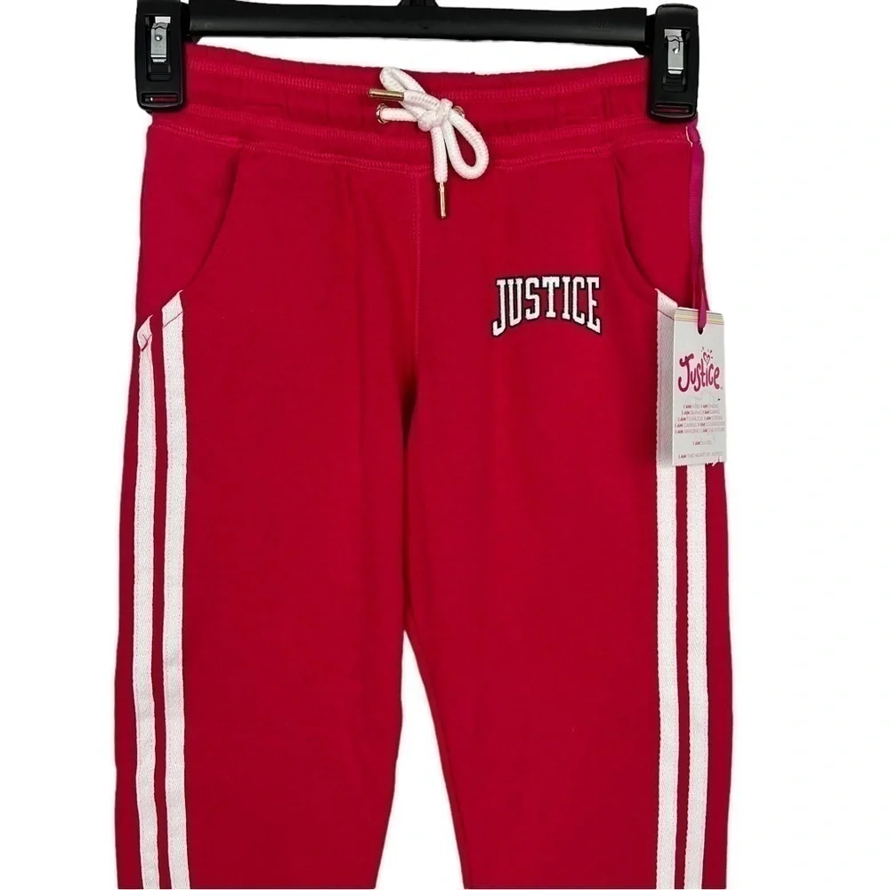 NWT JUSTICE Girl’s Side Taped Jogger Sweatpants Sz Small (7/8) Multi Color